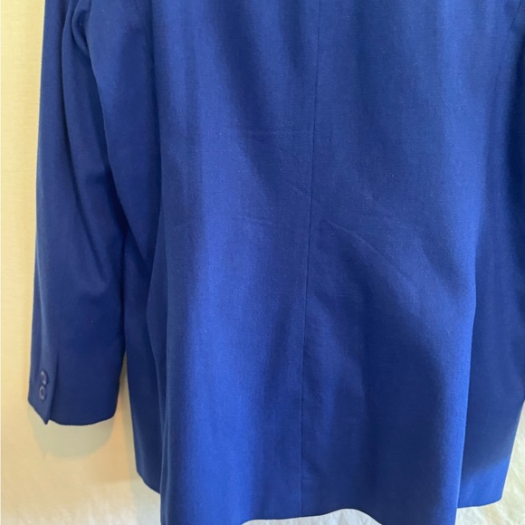 B-51 Joan Leslie Blue Wool Blend Long Sleeve‎ Blazer Suit Jacket Size 12 - Picture 9 of 15